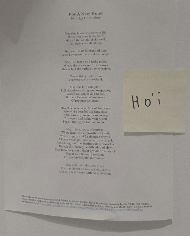 Image of the poem, 'For a New Home'